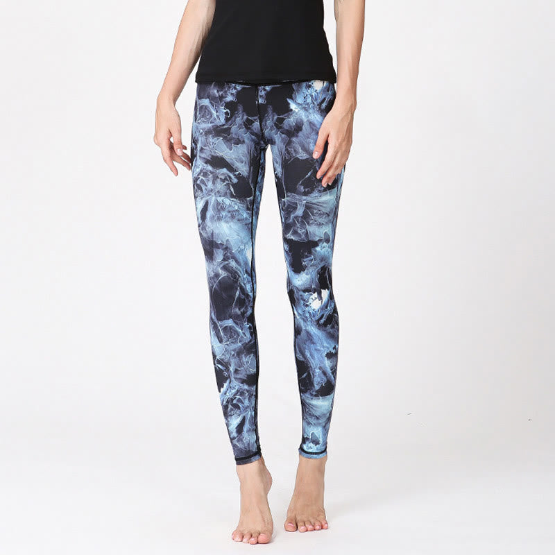 Leggings de sport pour femme avec imprimé Buddha Stones Mist Leaves - image 2