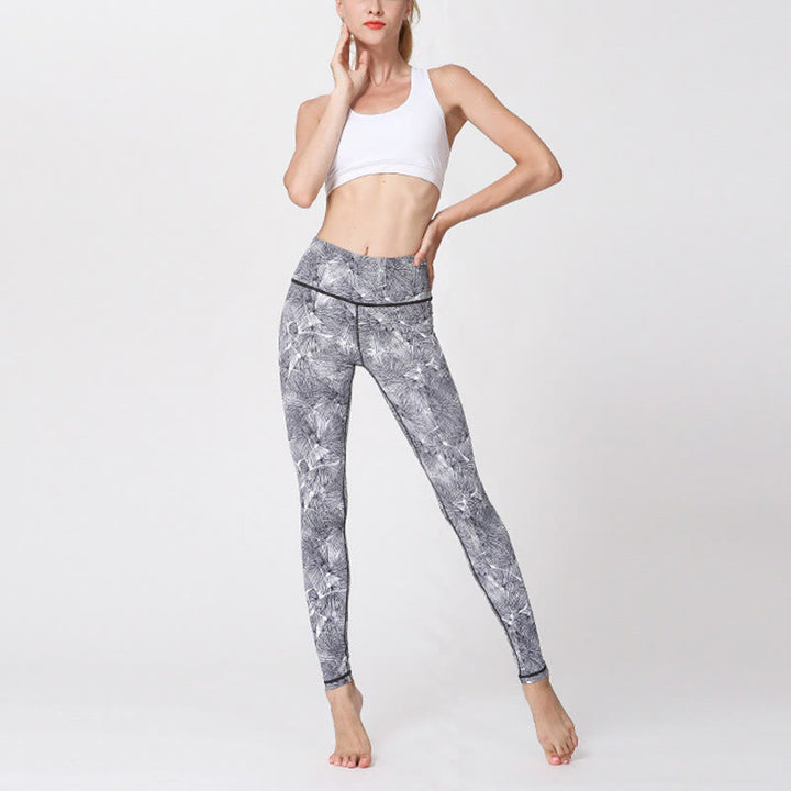 Leggings de sport pour femme avec imprimé Buddha Stones Mist Leaves - image 9