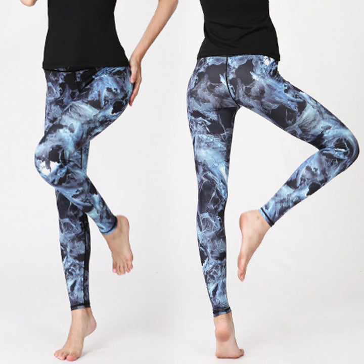 Leggings de sport pour femme avec imprimé Buddha Stones Mist Leaves - image 4