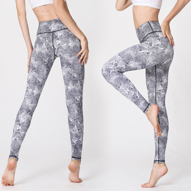 Leggings de sport pour femme avec imprimé Buddha Stones Mist Leaves - image 8