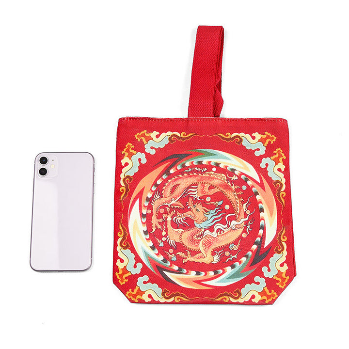 Sac à main en toile avec Buddha Stones et dragon chinois