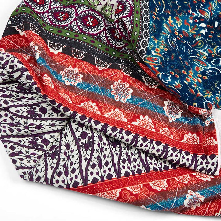 Sac à bandoulière en coton à rayures colorées avec Buddha Stones