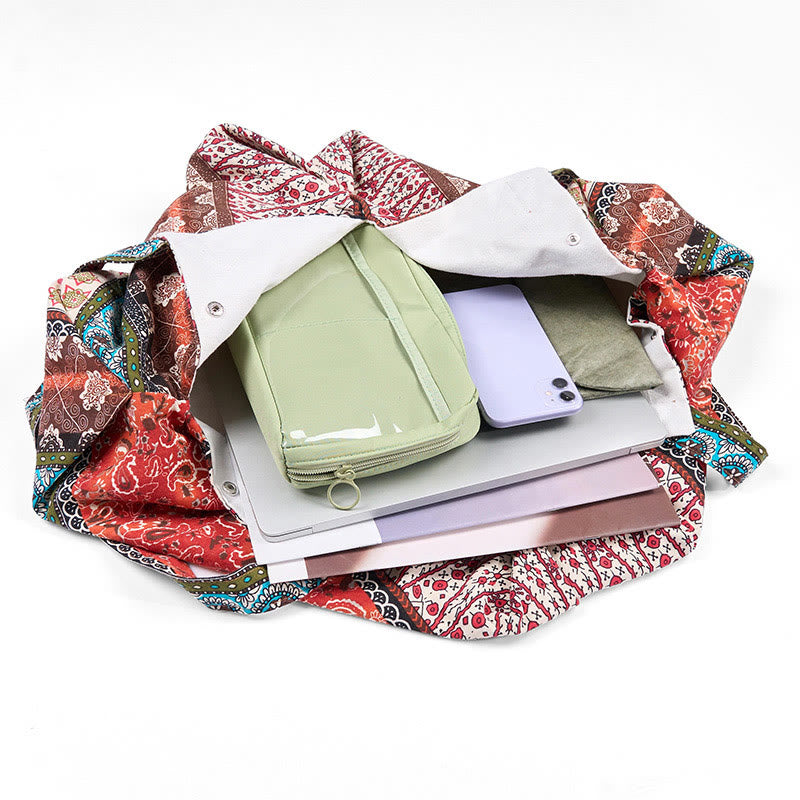 Sac à bandoulière en coton à rayures colorées avec Buddha Stones - image 6