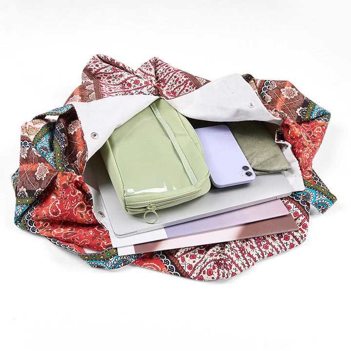 Sac à bandoulière en coton à rayures colorées avec Buddha Stones - image 6