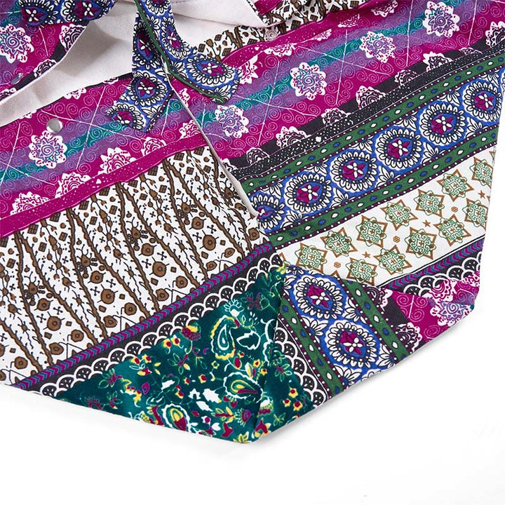 Sac à bandoulière en coton à rayures colorées avec Buddha Stones