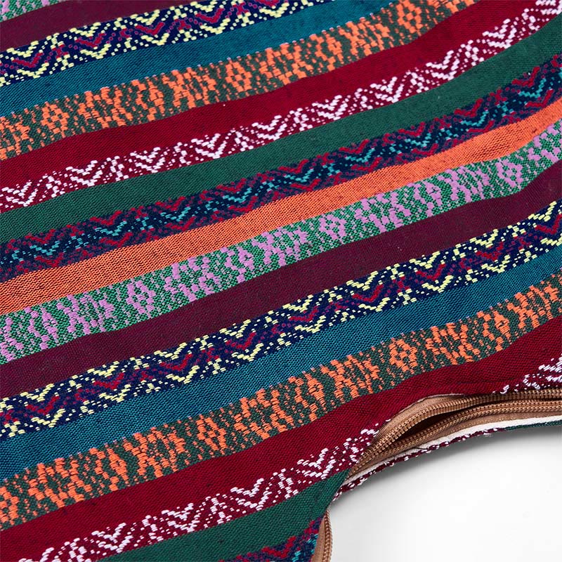 Sac à bandoulière en coton à rayures géométriques colorées avec Buddha Stones