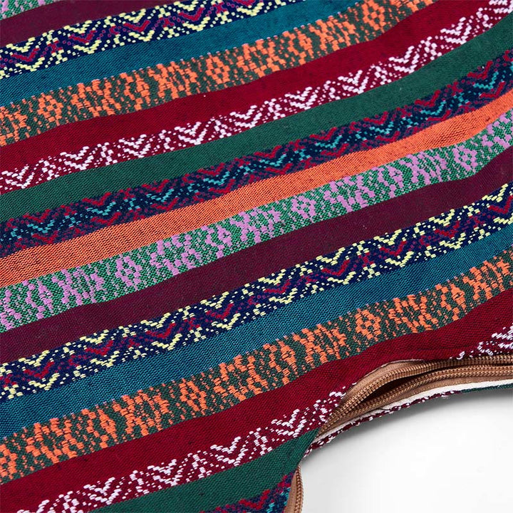 Sac à bandoulière en coton à rayures géométriques colorées avec Buddha Stones