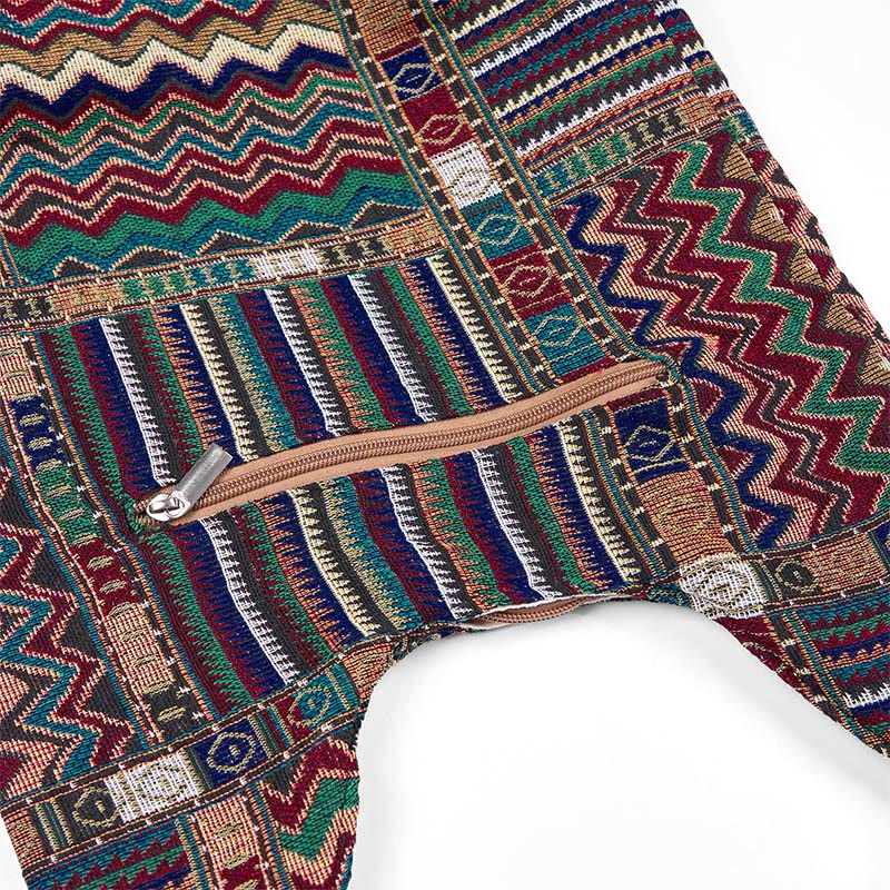 Sac à bandoulière en coton à motif de vagues vertes et brunes Buddha Stones