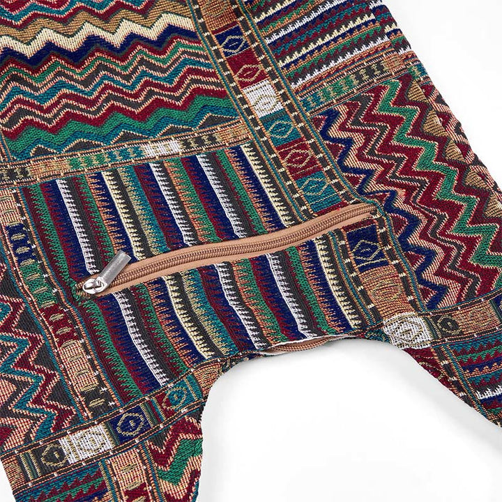 Sac à bandoulière en coton à motif de vagues vertes et brunes Buddha Stones