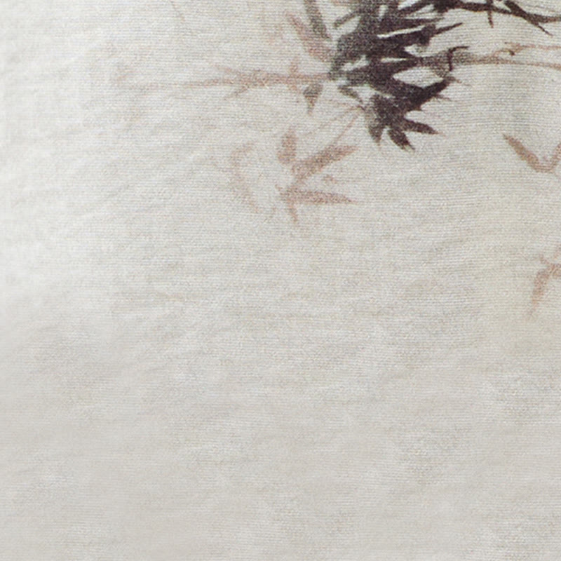 T-shirt à lacets et boutons en forme de grenouille avec imprimé feuilles de bambou et Buddha Stones