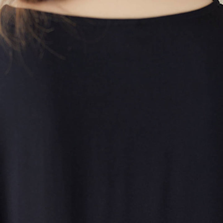 Robe mi-longue à manches courtes et poches à rayures noires et bleues Buddha Stones - image 7