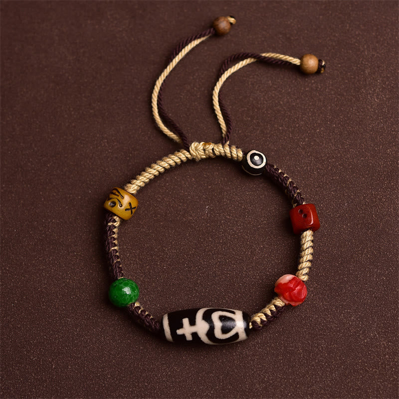 Bracelet en corde tressée fait main avec Buddha Stones