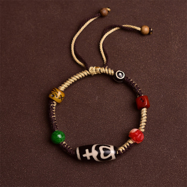 Bracelet en corde tressée fait main avec Buddha Stones