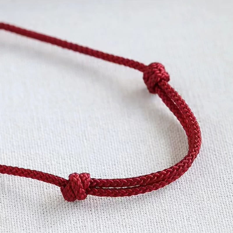 Bracelet tressé en argent sterling 925 fait main avec des Buddha Stones, symbole Fu, sécurité et bien-être