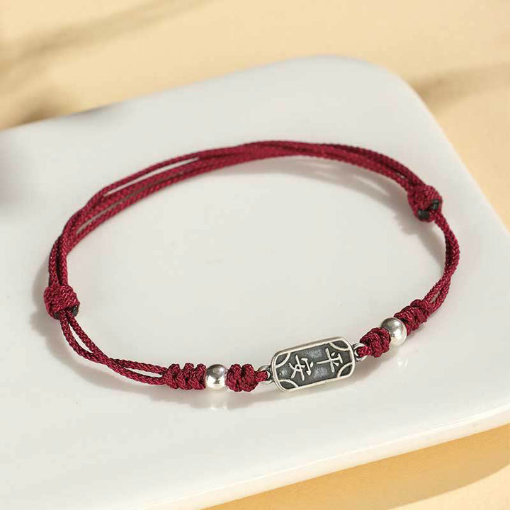 Bracelet tressé en argent sterling 925 fait main avec Buddha Stones pour la paix et la joie