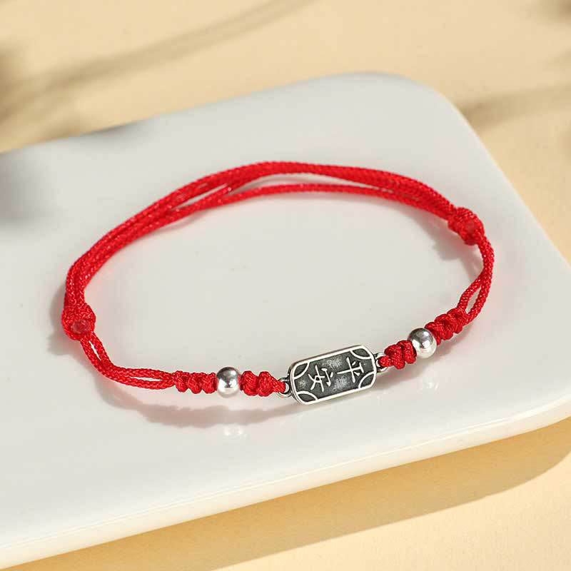 Bracelet tressé en argent sterling 925 fait main avec Buddha Stones pour la paix et la joie