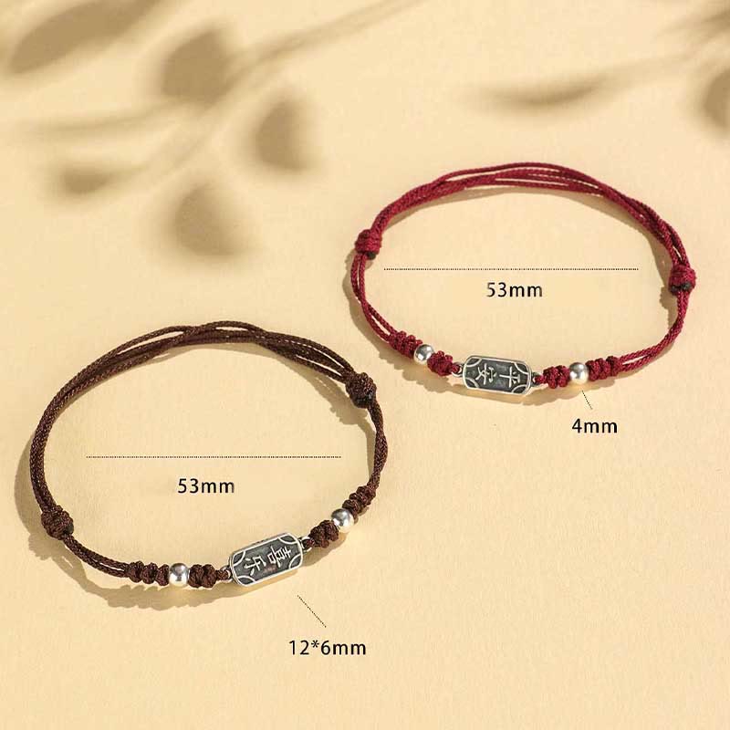 Bracelet tressé en argent sterling 925 fait main avec Buddha Stones pour la paix et la joie