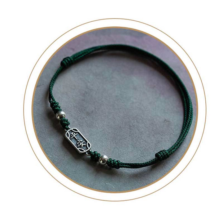 Bracelet tressé en argent sterling 925 fait main avec Buddha Stones pour la paix et la joie