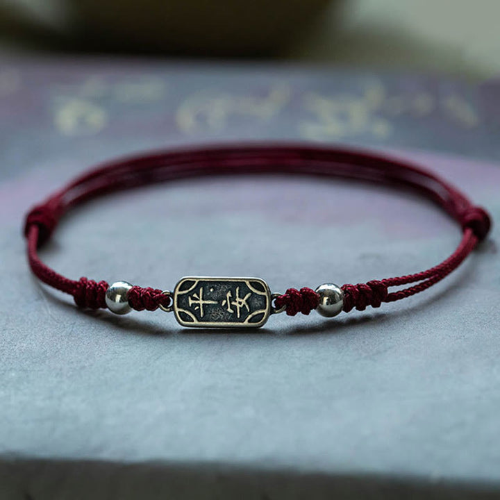 Bracelet tressé en argent sterling 925 fait main avec Buddha Stones pour la paix et la joie
