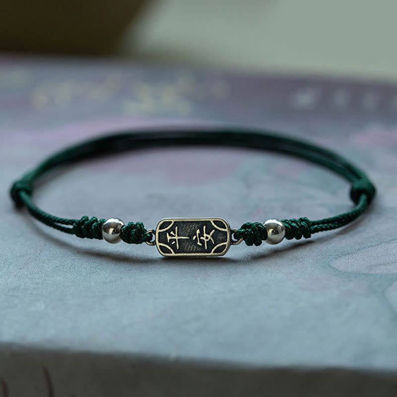 Bracelet tressé en argent sterling 925 fait main avec Buddha Stones pour la paix et la joie
