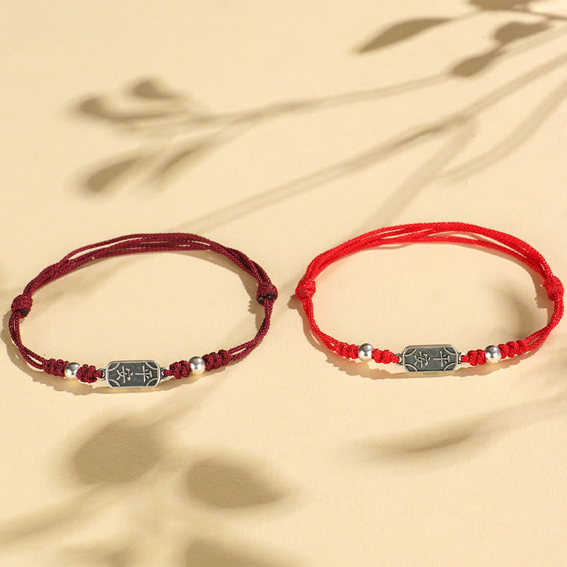 Bracelet tressé en argent sterling 925 fait main avec Buddha Stones pour la paix et la joie