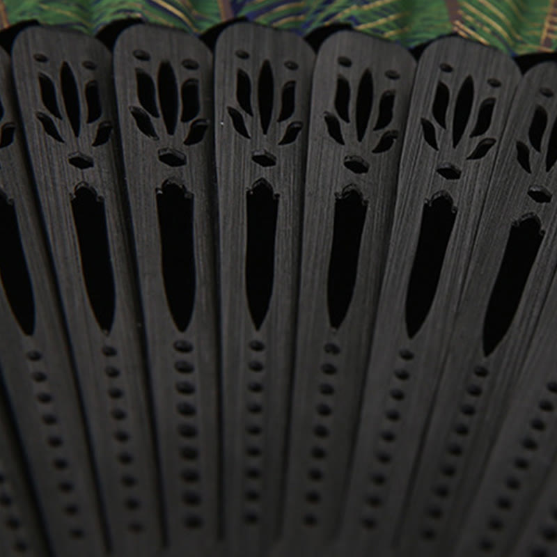 Éventail pliable en bambou avec Buddha Stones , 21,5 cm