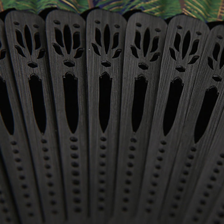 Éventail pliable en bambou avec Buddha Stones , 21,5 cm