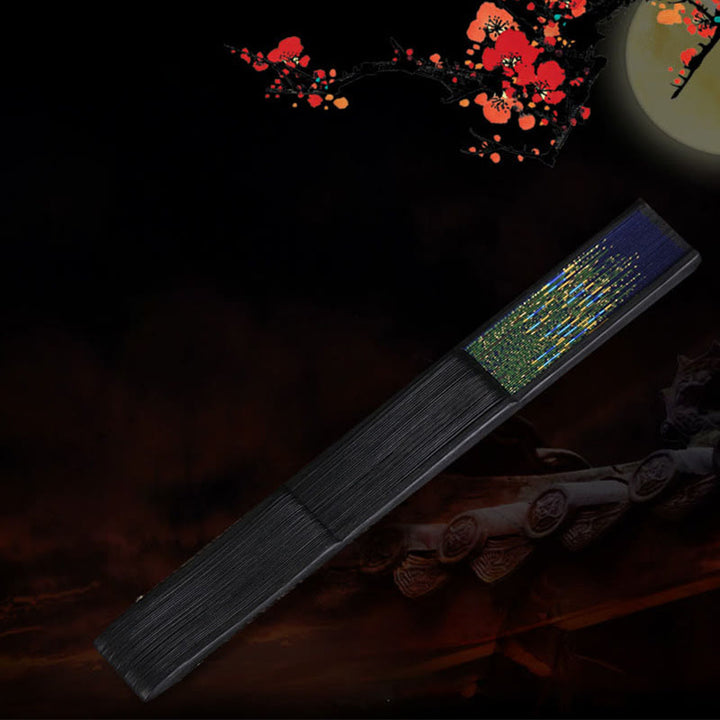 Éventail pliable en bambou avec Buddha Stones , 21,5 cm