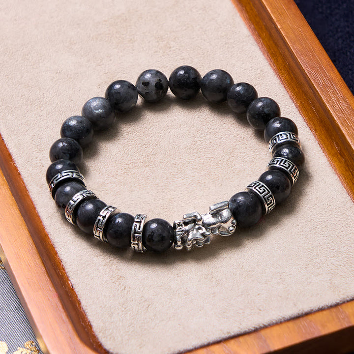 Bracelet de puissance PiXiu en pierres noires scintillantes de Buddha Stones