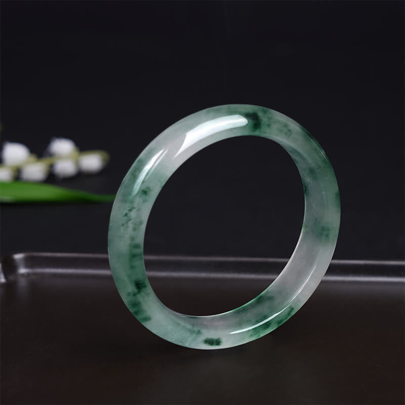Bracelet porte-bonheur en jade naturel Buddha Stones et fleur flottante - image 1