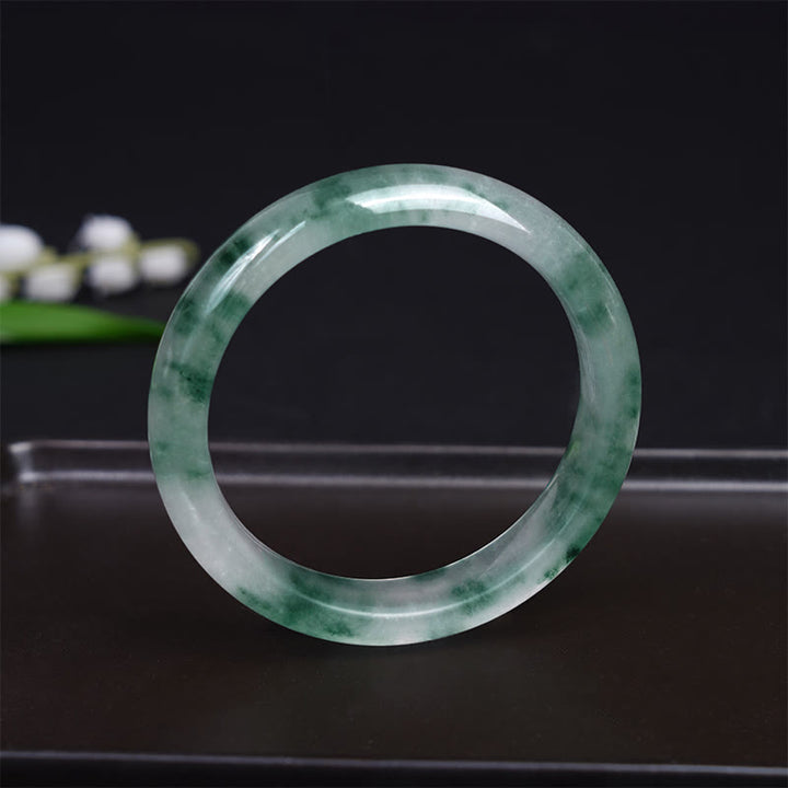 Bracelet porte-bonheur en jade naturel Buddha Stones et fleur flottante