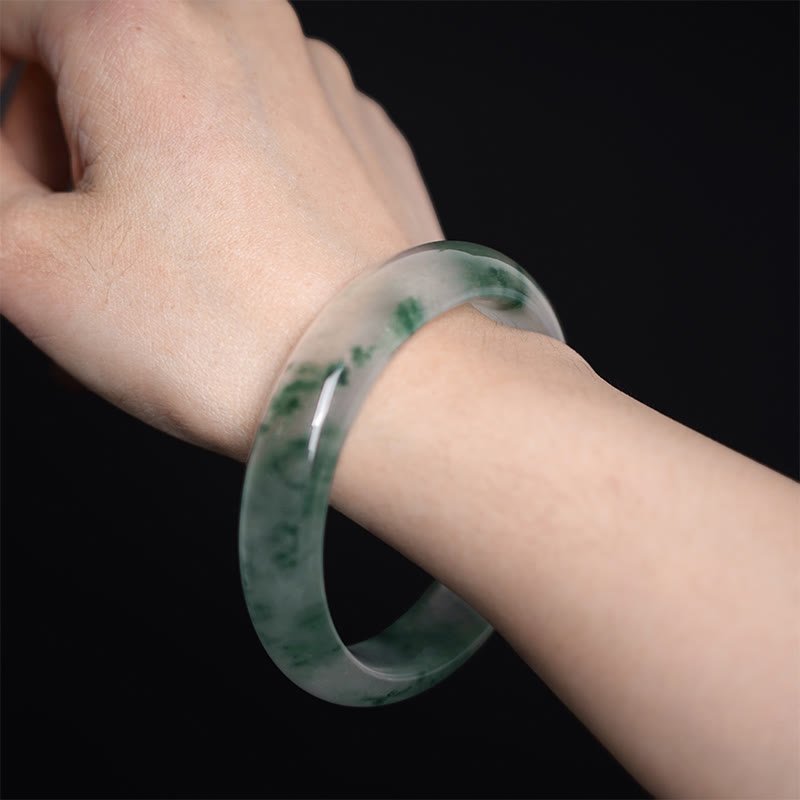 Bracelet porte-bonheur en jade naturel Buddha Stones et fleur flottante - image 4