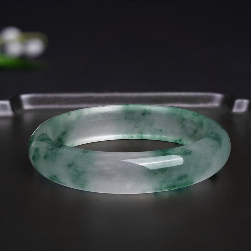 Bracelet porte-bonheur en jade naturel Buddha Stones et fleur flottante