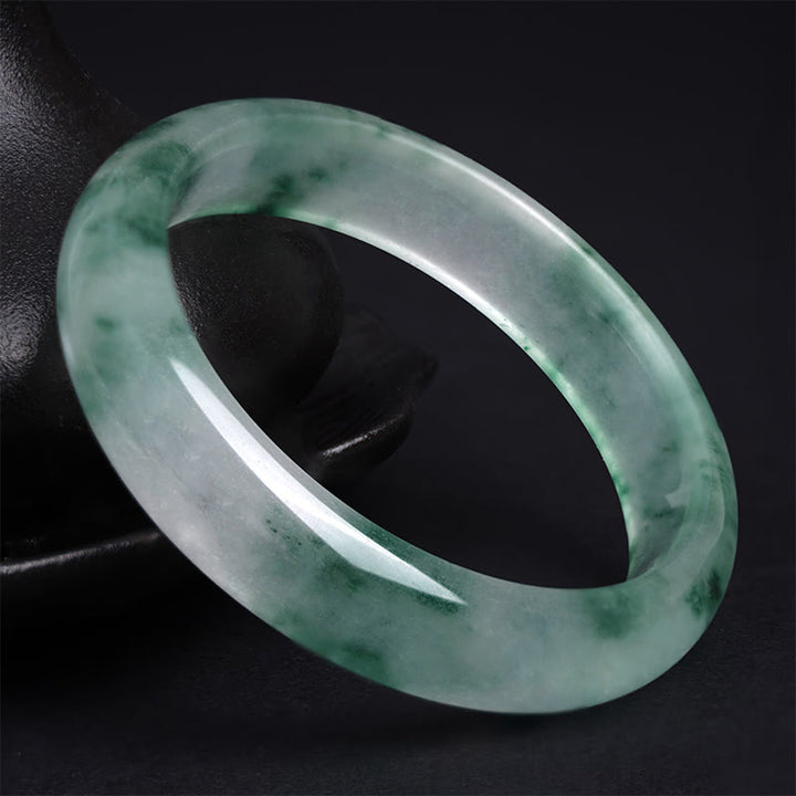 Bracelet porte-bonheur en jade naturel Buddha Stones et fleur flottante