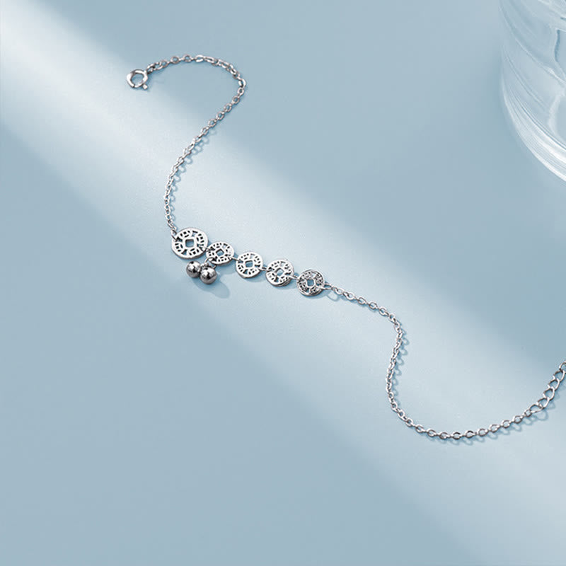 Buddha Stones Argent sterling 925 Pièces de cuivre Cloches Protection Bracelet de cheville en métal - image 6