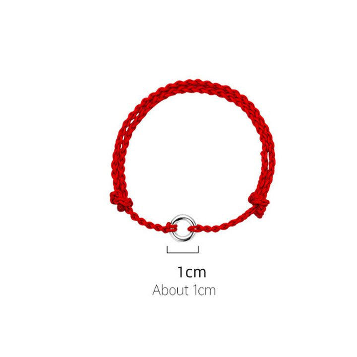 Bracelet de cheville en corde tressée avec boucle de paix en argent sterling 925 et Buddha Stones