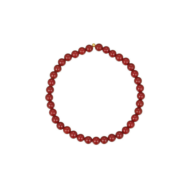 Cheville Buddha Stones Argent Sterling 925 perles de cinabre bénédiction