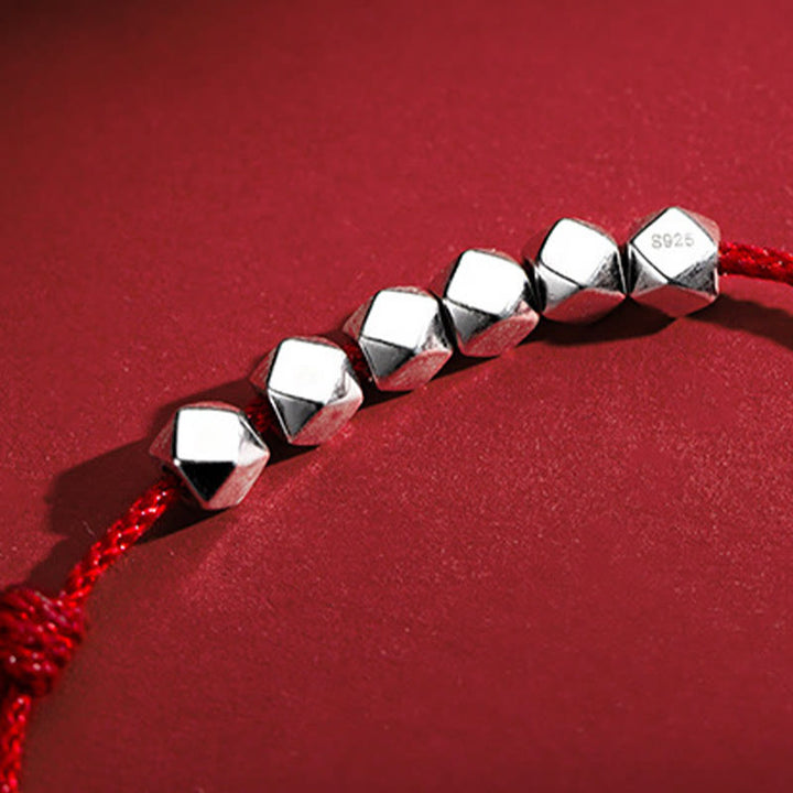 Bracelet de cheville en corde tressée avec perles en argent sterling 925 et Buddha Stones