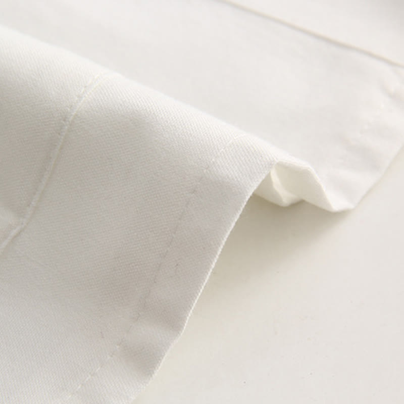 Chemise en coton à manches courtes et poches pour homme avec boutons de grenouille et Buddha Stones - image 7