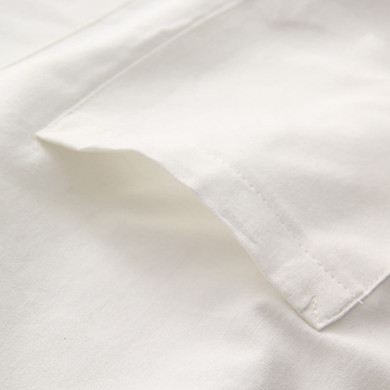 Chemise en coton à manches courtes et poches pour homme avec boutons de grenouille et Buddha Stones - image 8