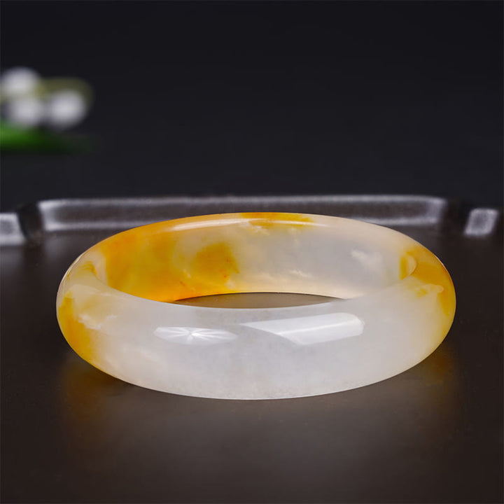 Bracelet jonc Harmonie Positivité en Calcédoine Jaune Buddha Stones