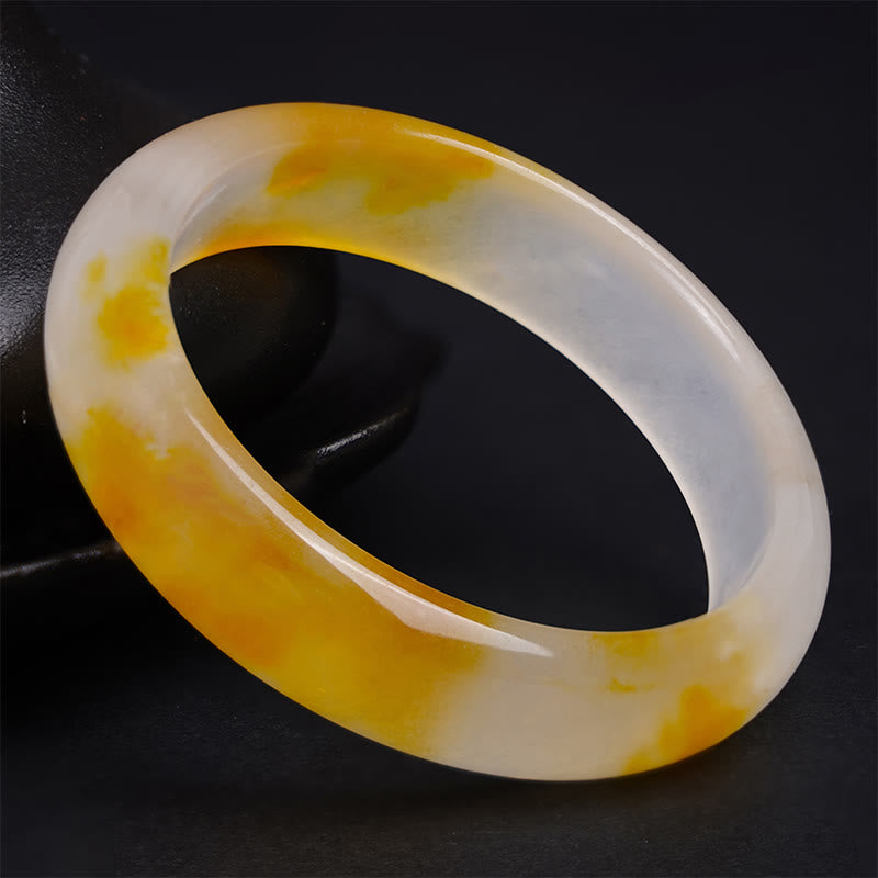 Bracelet jonc Harmonie Positivité en Calcédoine Jaune Buddha Stones