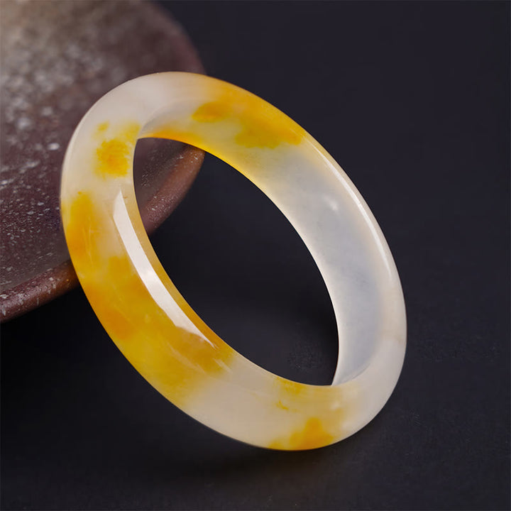 Bracelet jonc Harmonie Positivité en Calcédoine Jaune Buddha Stones - 64 mm - image 0
