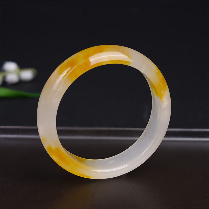Bracelet jonc Harmonie Positivité en Calcédoine Jaune Buddha Stones