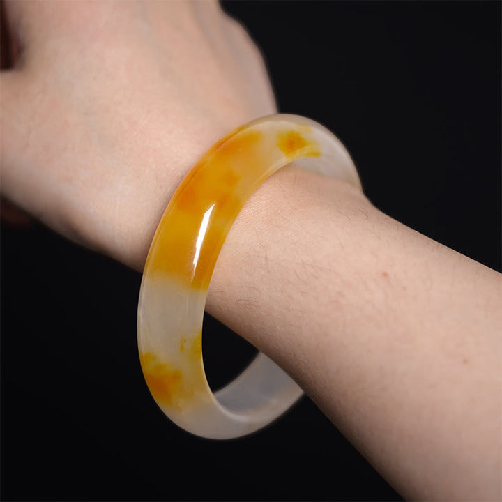 Bracelet jonc Harmonie Positivité en Calcédoine Jaune Buddha Stones