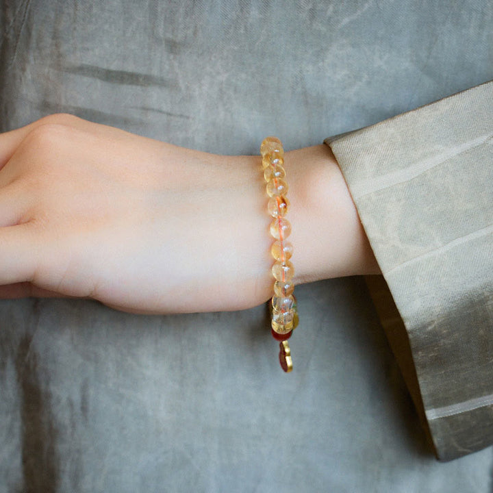 Bracelet de protection en Buddha Stones naturelle, agate rouge, calcédoine verte