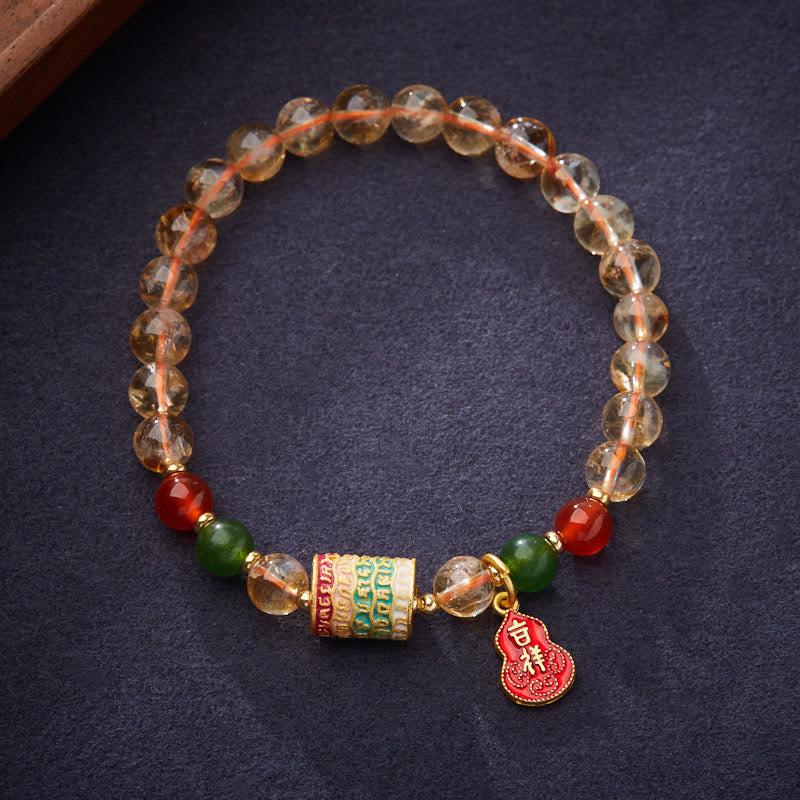 Bracelet de protection en Buddha Stones naturelle, agate rouge, calcédoine verte
