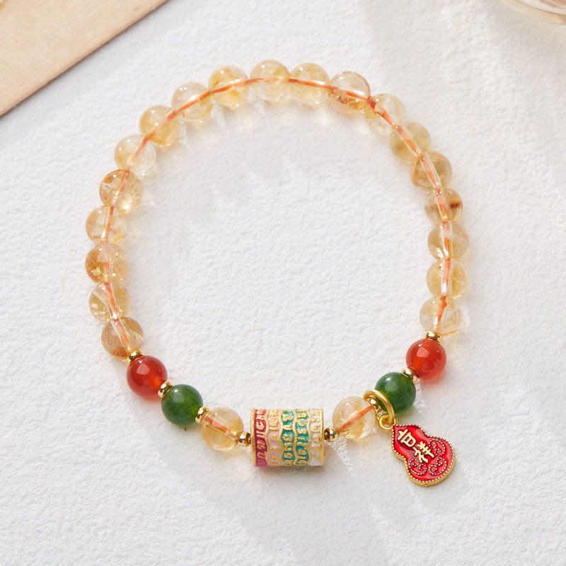 Bracelet de protection en Buddha Stones naturelle, agate rouge, calcédoine verte