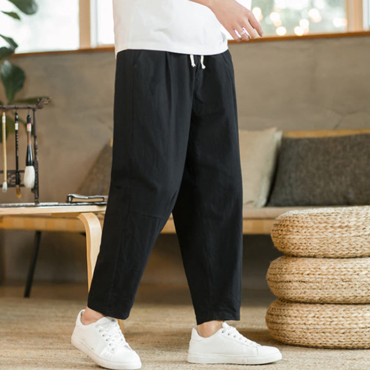 Pantalon d'été en coton avec poches Buddha Stones pour homme - image 11