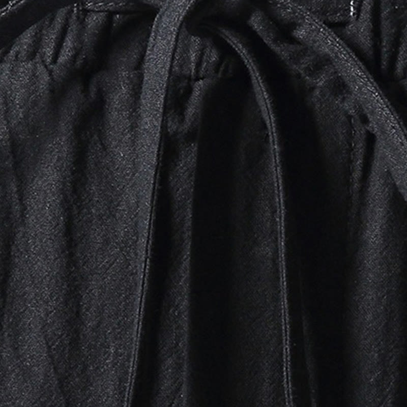 Pantalon Buddha Stones décontracté en coton et lin de couleur unie avec poches pour homme - image 3